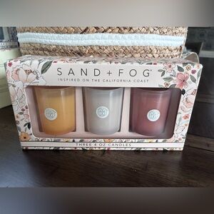 Sand + Fog Coastal Scented Candle Trio - Orange, White, Brown